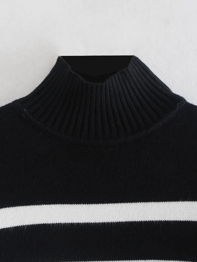 Striped Turtleneck Sweater